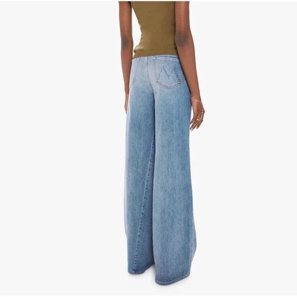 Mother Superior The Enchanter Heel Wide Leg High Rise Jeans Light Blue Wash - Picture 2 of 9